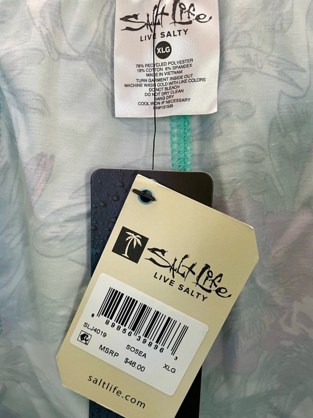 Salt Life Juniors/Women's Teal Floral Athletic Shorts with Purple Accents - Picture 6 of 8